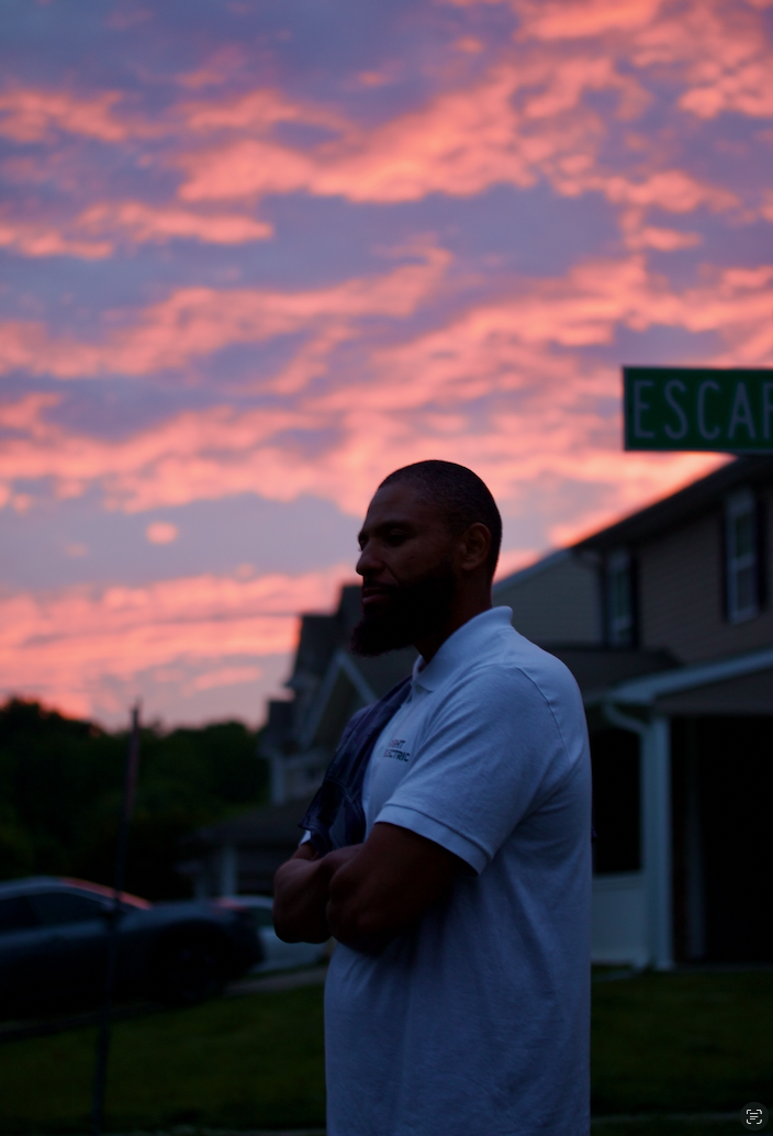 Christopher, founder of Right Electric, at sunset in his Charlotte service area